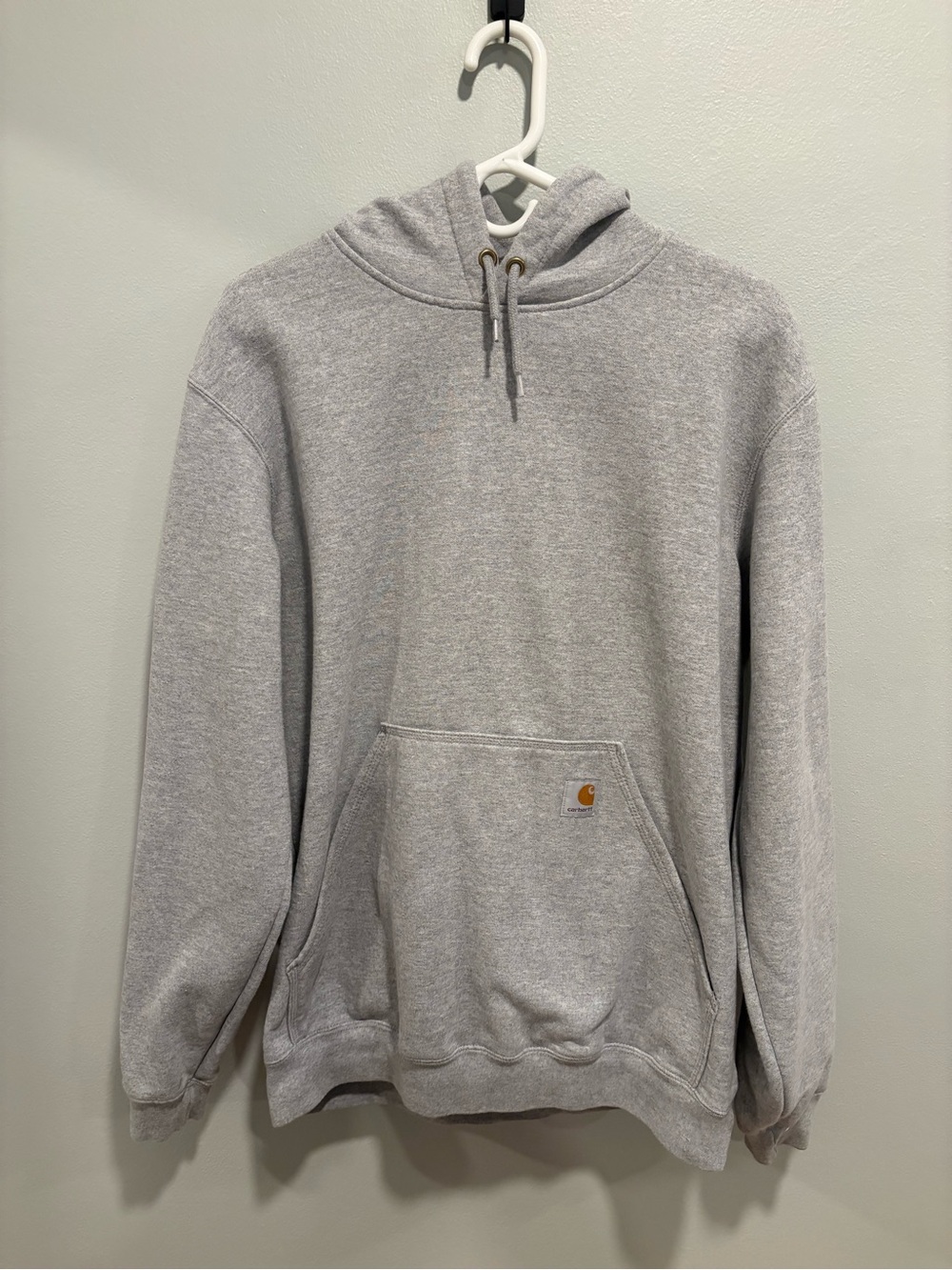 Carhartt Loose Fit Logo Hoodie Light Gray Size Medium